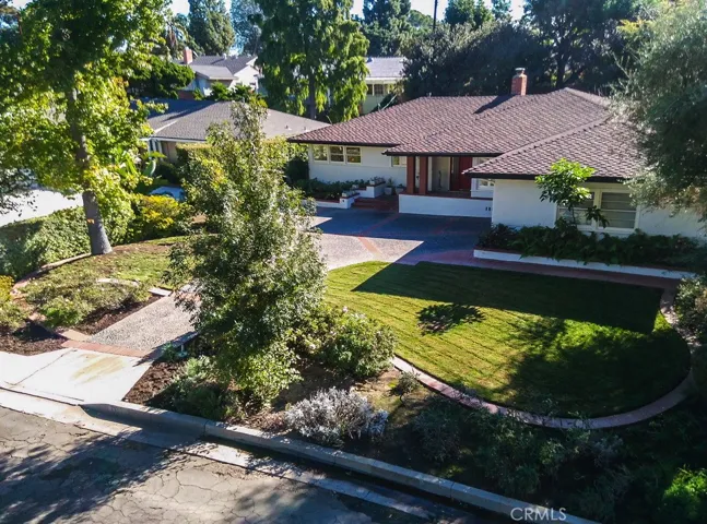 Drone Aerial View of 1134 Cerritos Drive Fullerton CA 92835