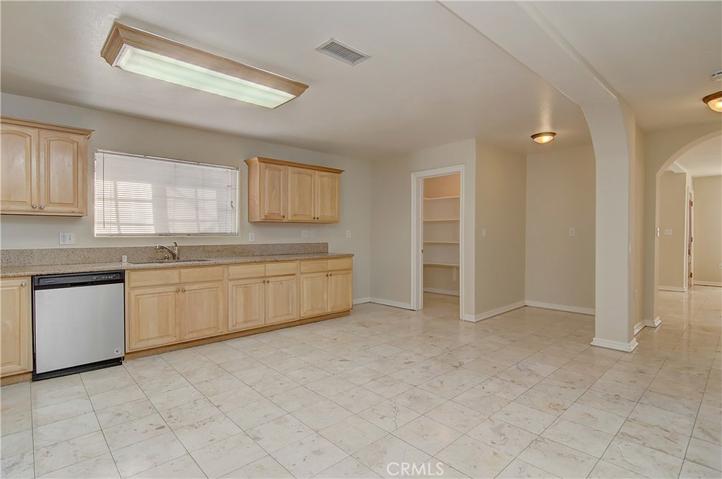 Check out all of this space, great storage and meal preparation room.
