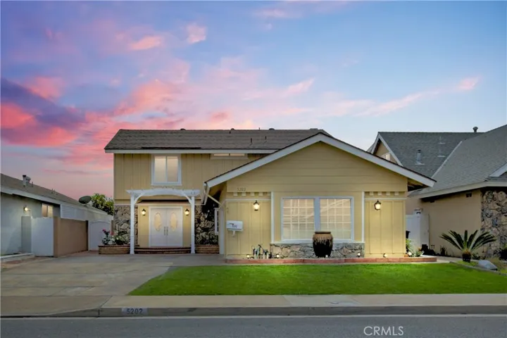 Sunset and Front Exterior of this gorgeous home.