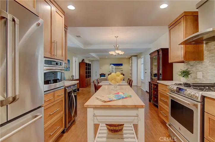 The chef is always nearby the action in this open, flowing kitchen.