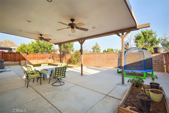 Backyard with covered patio