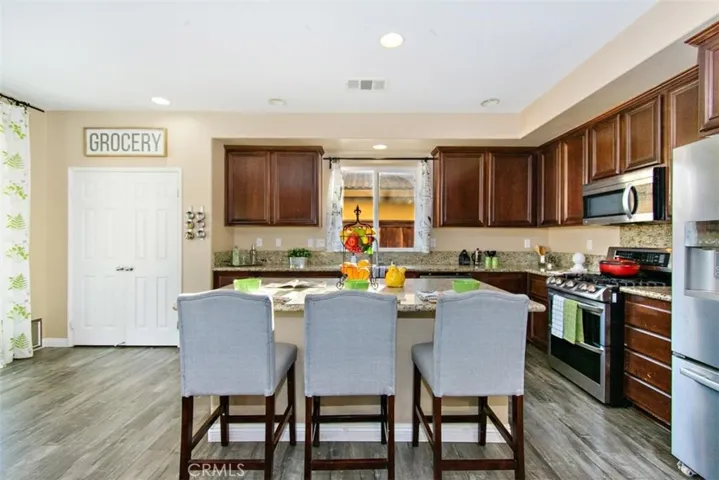 Kitchen with double door pantry