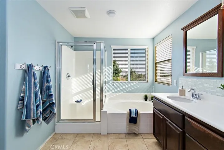 Master bathroom with separate tub/shower