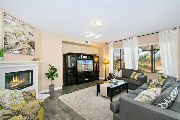 Family with fireplace