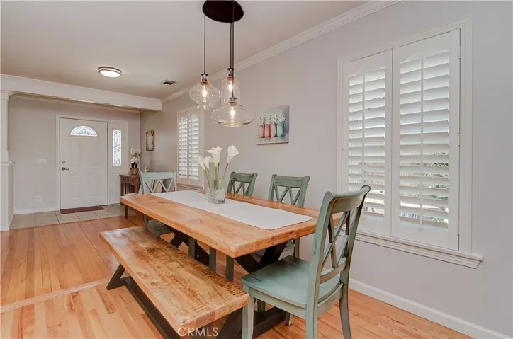 Formal dining is ready to entertain family and friends.
