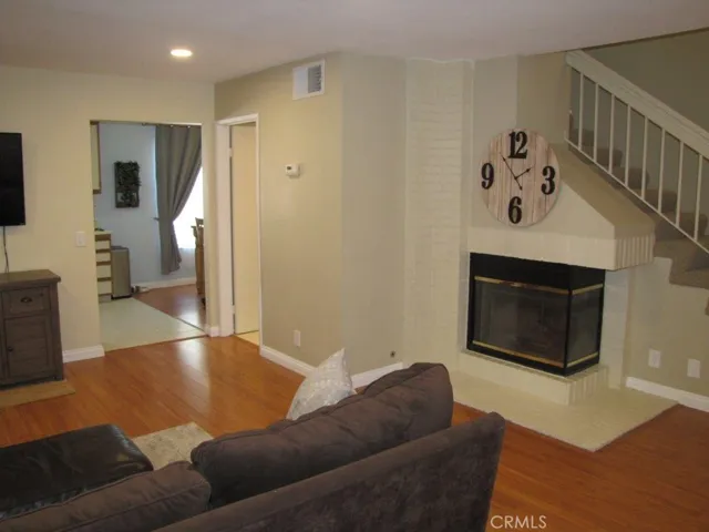 ENJOY THE FIREPLACE WHILE WATCHING TV ON CHILLY EVENINGS.