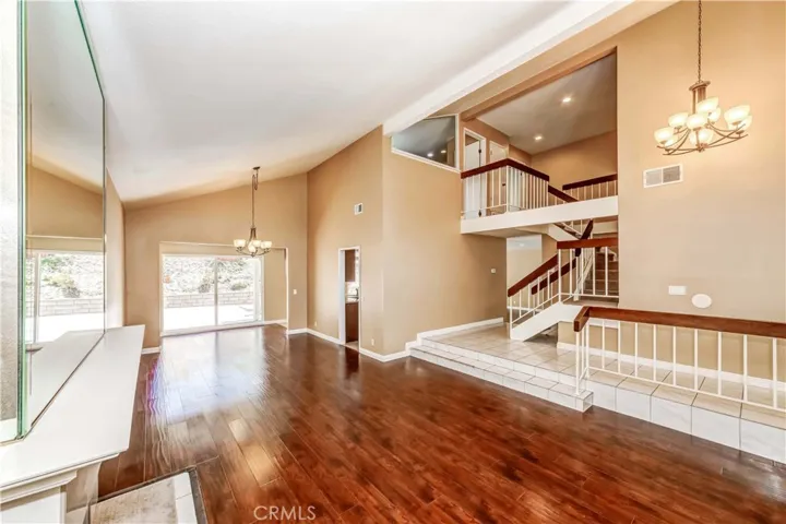 View of living room and dining room