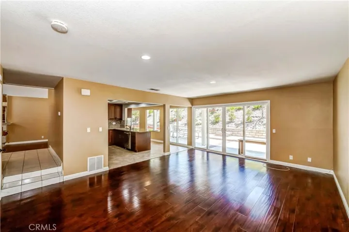 Family room with recessed lights