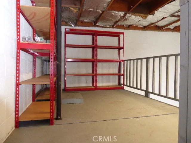 Mezzanine area with storage