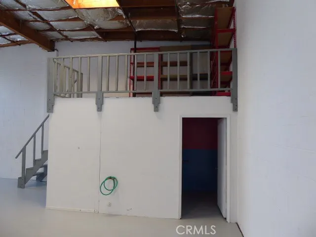 Storage racks on mezzanine level