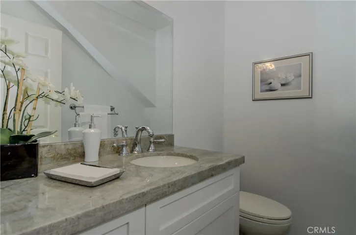This powder room reflects the quality and attention to detail that is everywhere.