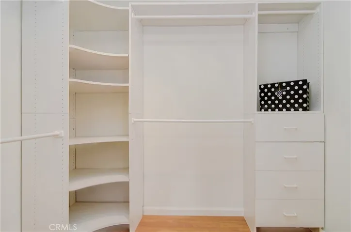 Huge walk-in closet is already set up to keep you organized.