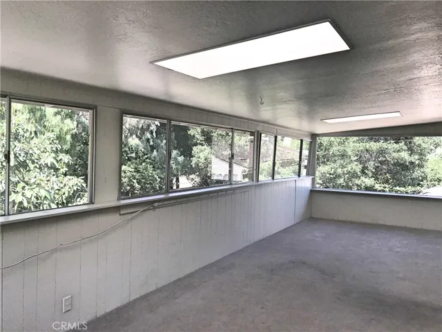 Enclosed patio with skylights