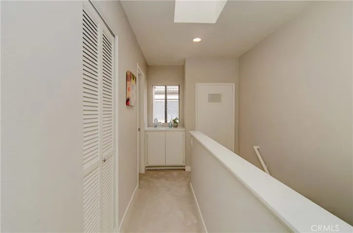Upstairs laundry closet with washer/dryer stackable hookups ready to go.