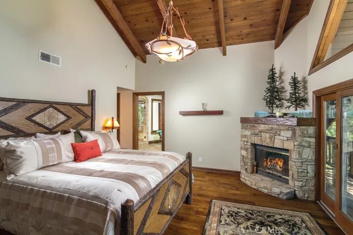 Master  Suite with fireplace & private deck
