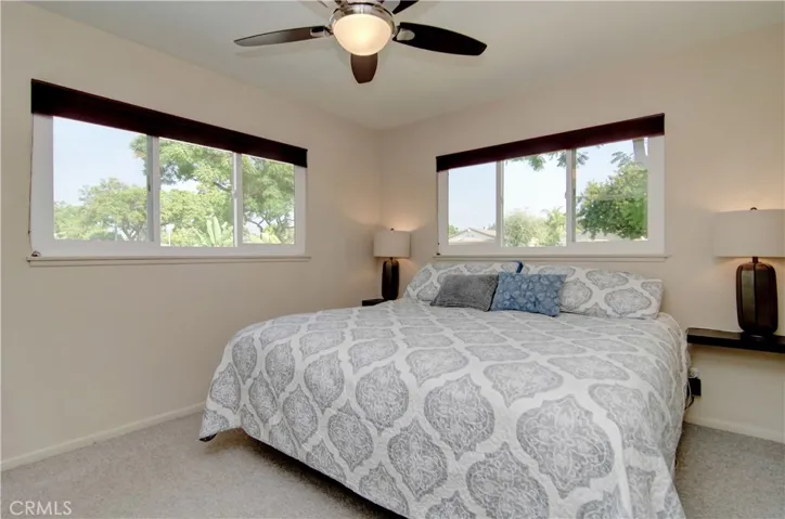 Master easily accomodates this King Size Bed, and Built in Nightstands add to the clean, uncluttered feel.