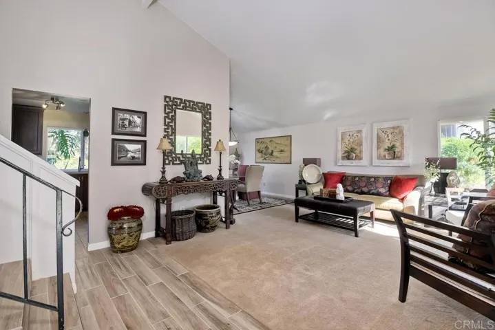 Spacious living space with vaulted ceilings