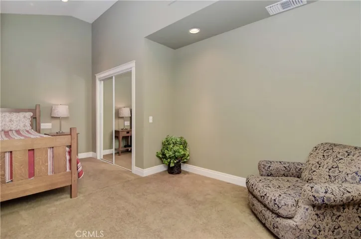 This extra nook in the apartment bedroom is perfect for desk or office area.
