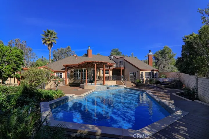 Your own backyard spa, 2 pools and partial shot of garden.