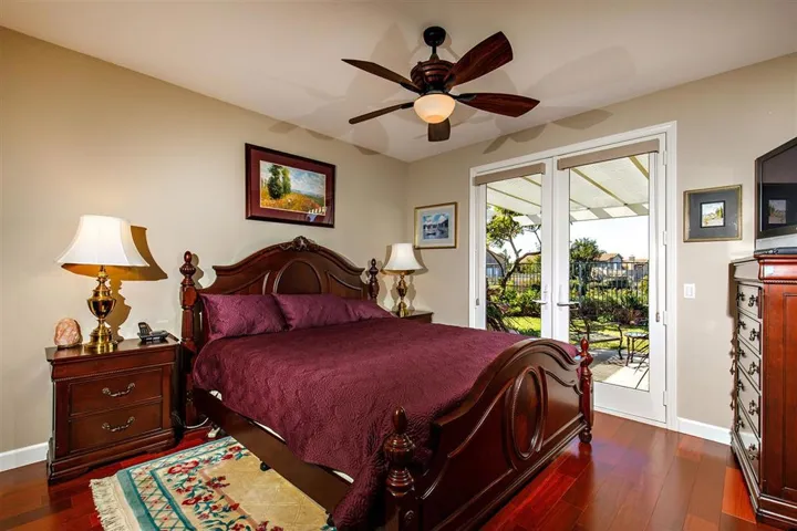 Ocean View Master Bedroom on the First Floor with its own french doors to the backyard.