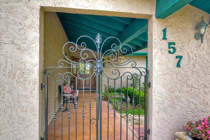 Gated courtyard to home