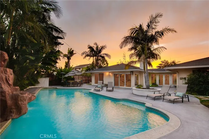 The perfect sunset ambiance includes the sound and view of a picturesque waterfall with the flip of a switch.
