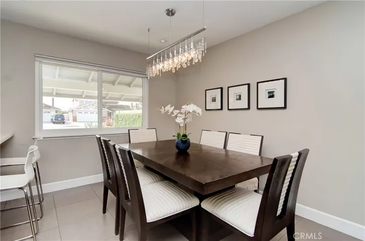 Flexible dining space is perfect for family meals or can be expanded for huge holiday dinners...