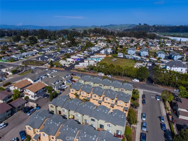 Aerial view of complex and surrounding community.