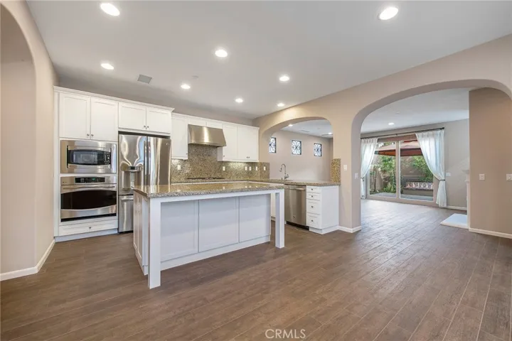 Open Floor Plan with porcelain tile