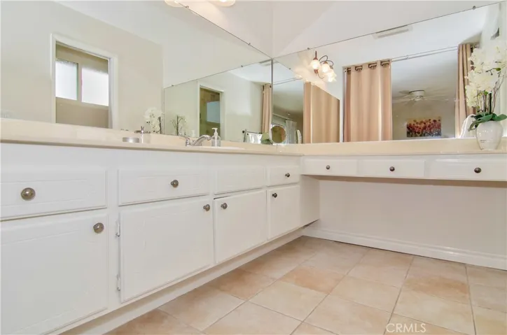 Master bath has loads of counter and vanity space...plenty of room for two!