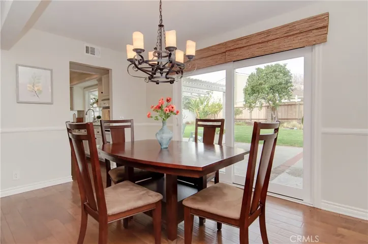 Lovely views of back yard from dining room.
