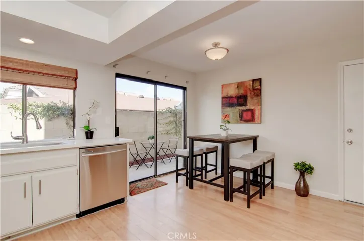 Large, flexible dining space can accommodate a large table for family meals.
