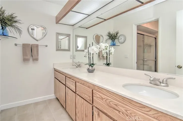 Check out this awesome vanity area in master bath...two sinks and loads of counter and storage space.