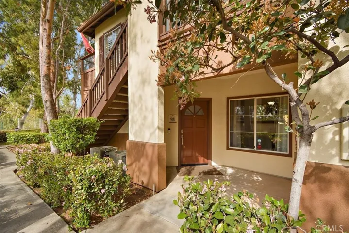 View of front door to ground level unit.