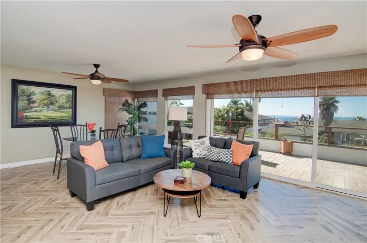 Sit down views from the living room, dining area, family room, kitchen and laundry area.