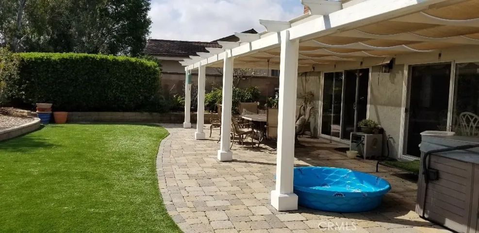 Artificial turf which is easy to maintain and saves on watering.