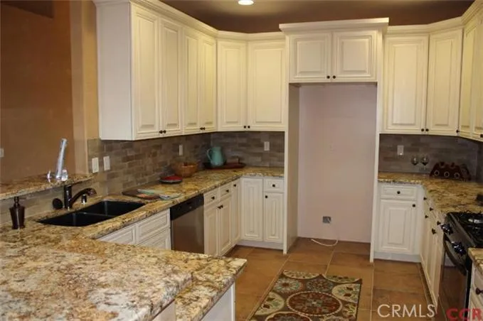 Tiled floor and backsplash