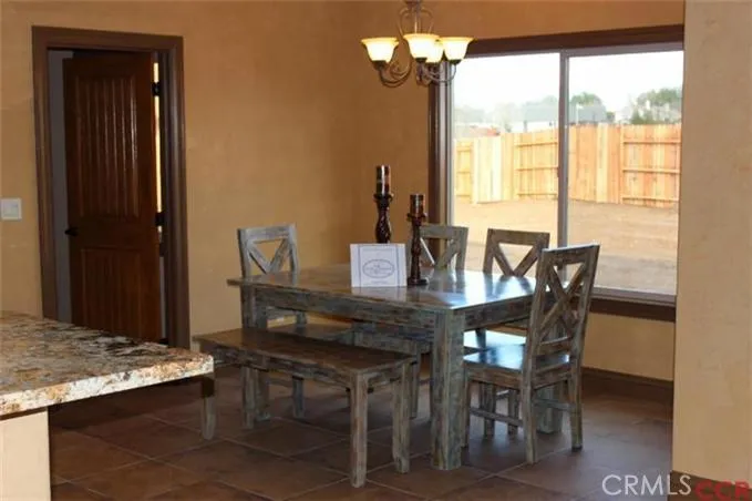 Dining area facing out toward backyard