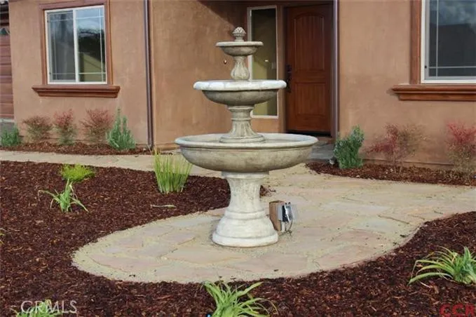 Peaceful fountain greets you
