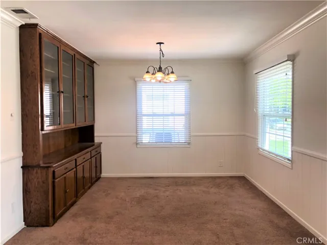 Dining room with built-in cabinets