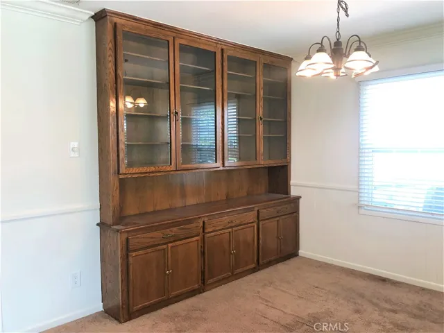 Dining room with built-in cabinets