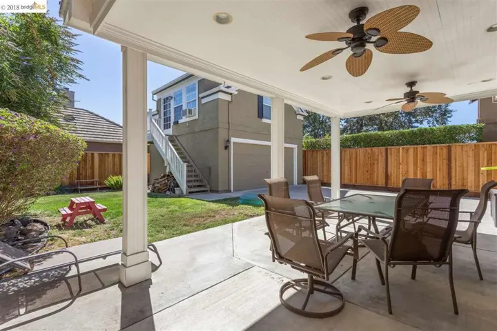Covered patio with fans