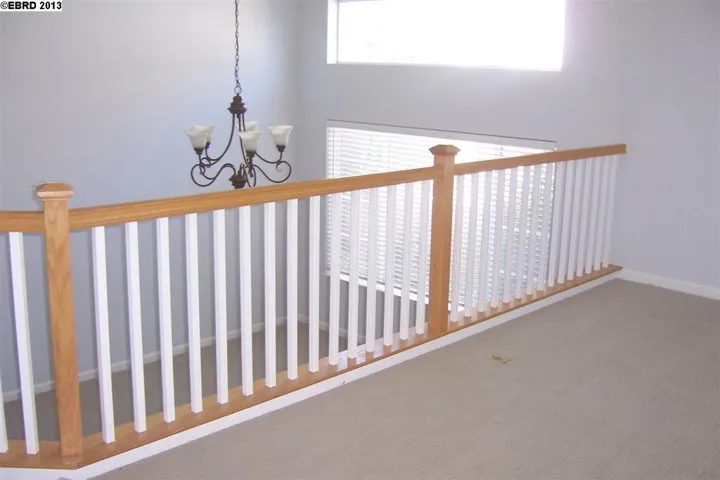 Dining area below living room