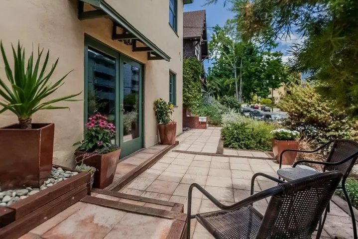 Entry patio and outdoor living for lower level.