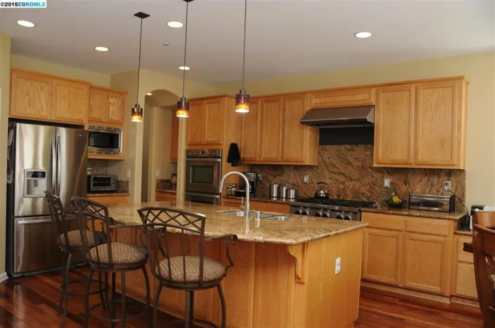 Very large kitchen with gourmet chef features.