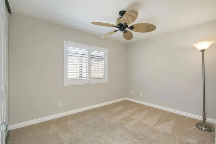 Bedroom in back of house is functional and tucked away