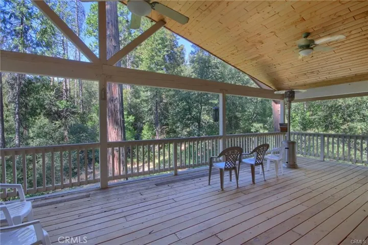 Covered back deck overlooking the forest~
