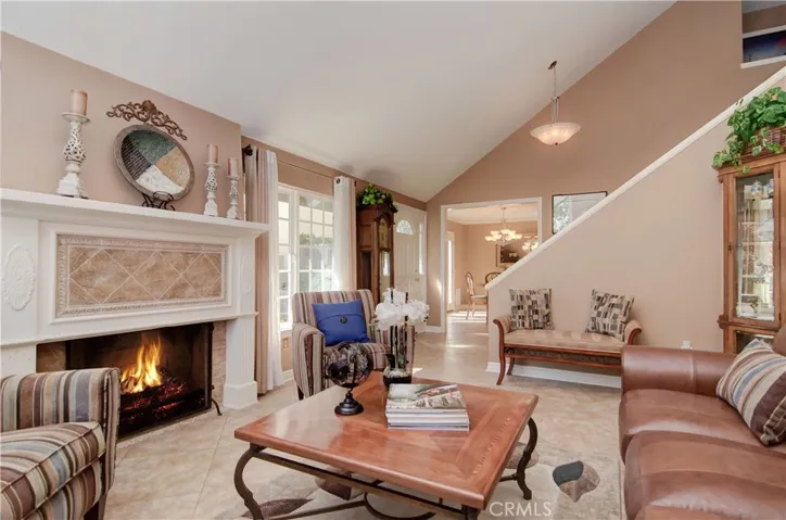 Look at the detailing of the custom-built gas fireplace!