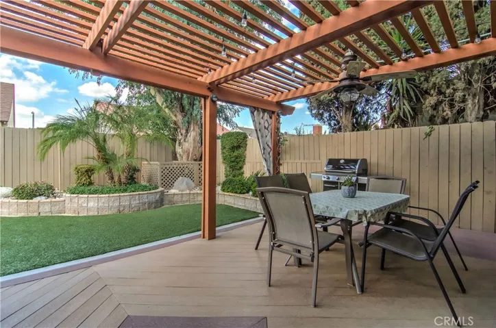 Lounge on the Trex deck patio under the patio cover.