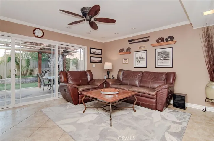 Whether you find yourself in the living room, backyard or this family room, there is no wrong place to be.